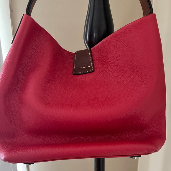 Dooney & Bourke Red Leather Hobo Bag - Picture 3 of 8